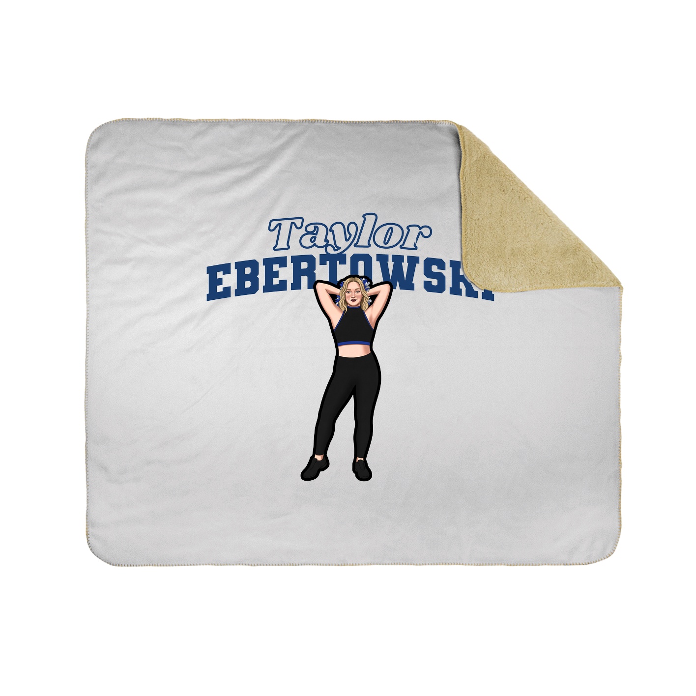 Throw Blanket — Name Arch in White