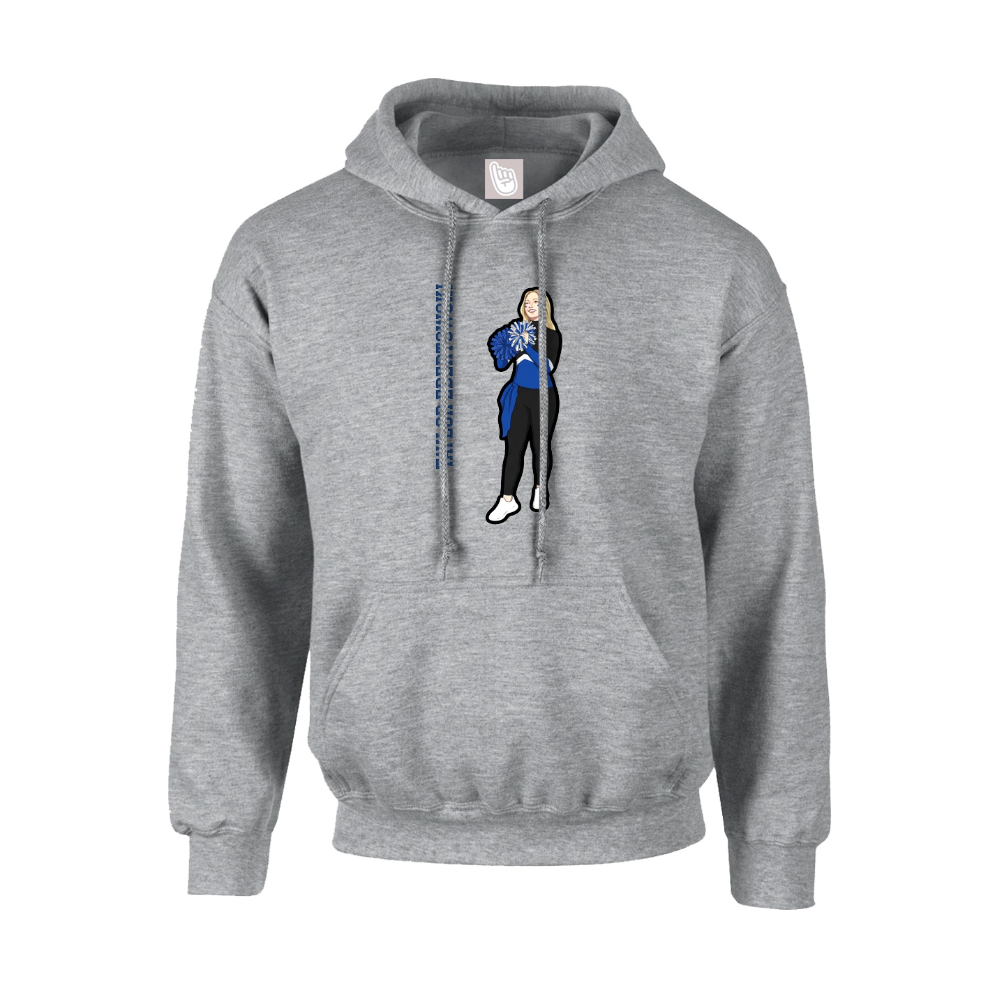Youth Hoodie — Name Vertical in Grey