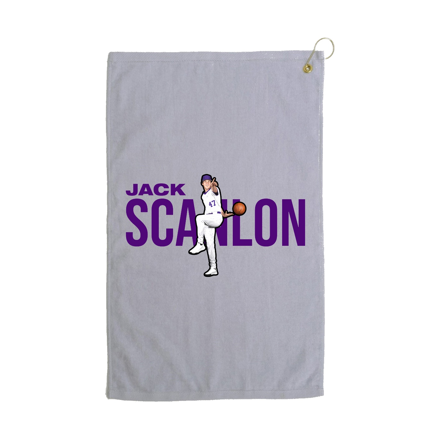 Golf Towel — Player Name in Grey