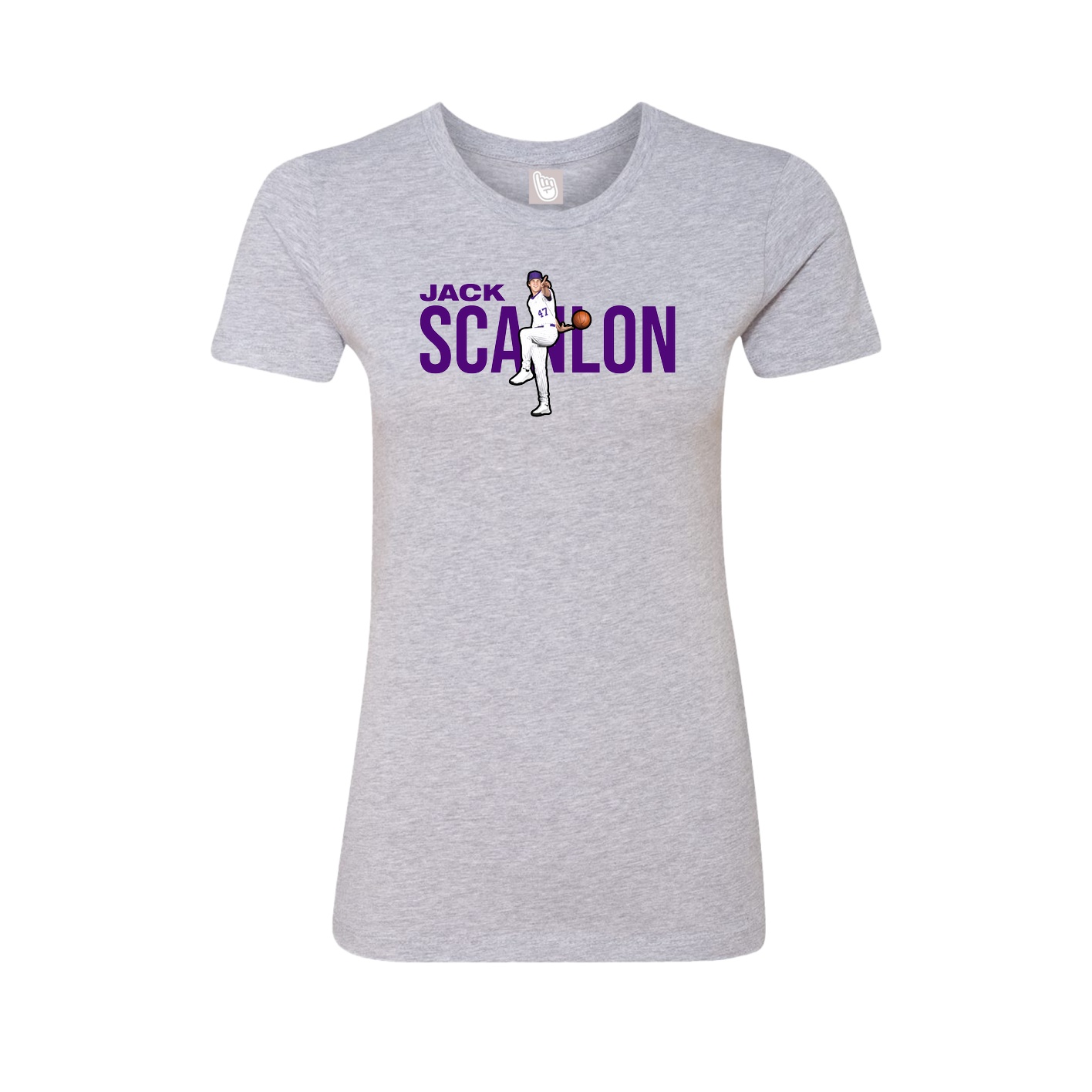 Fitted Women's Tee — Player Name in Grey