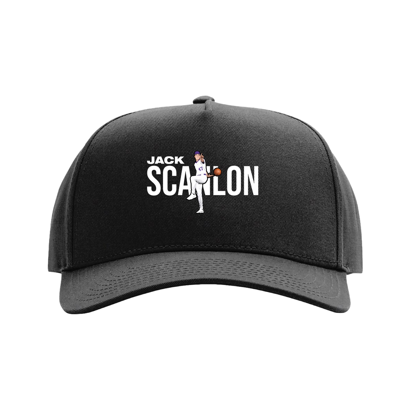 Full Fabric Five-Panel Champ Cap — Player Name in Black