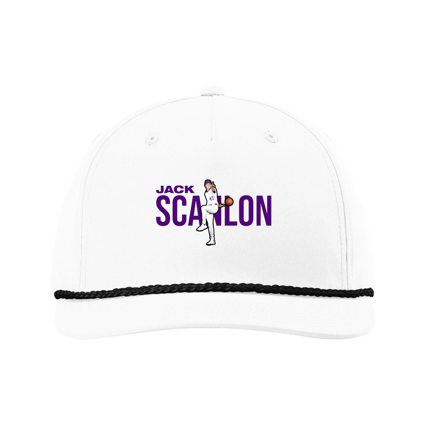 Five-Panel Classic Rope Cap — Player Name in White