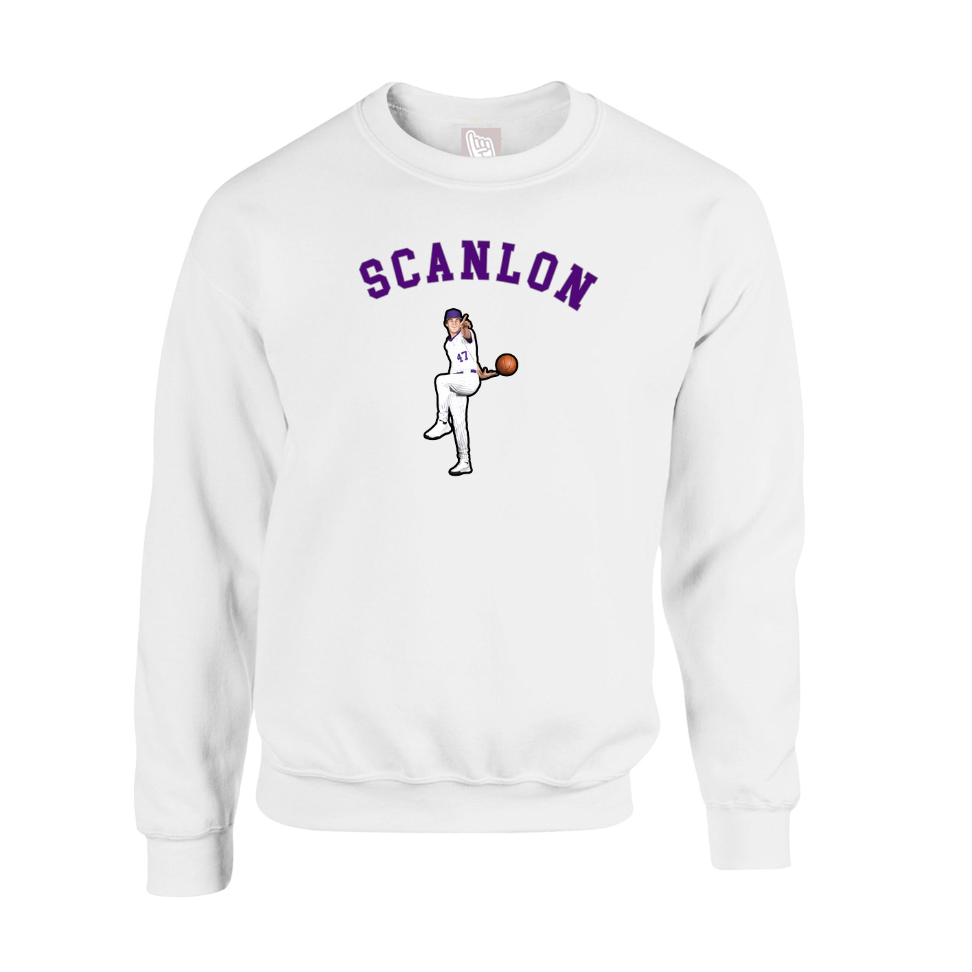 Fleece Crew — Shirsey Arch in White
