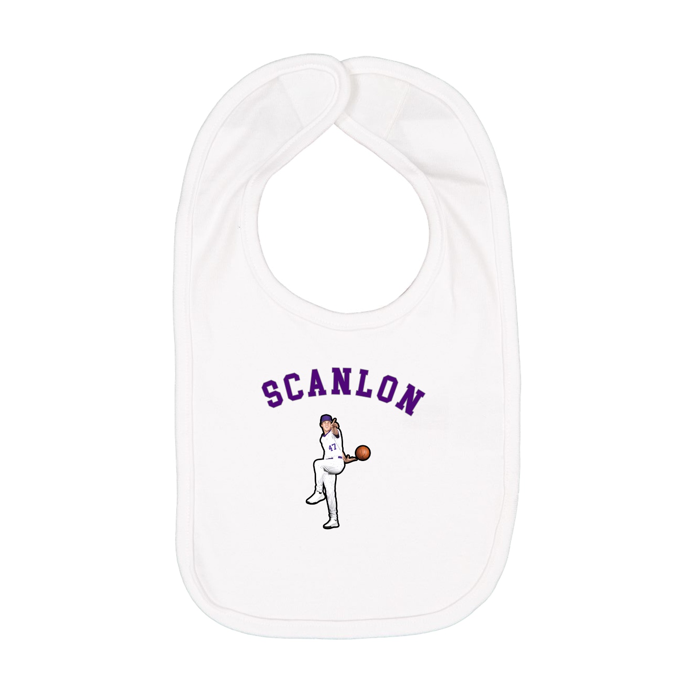 Infant Bib — Shirsey Arch in White