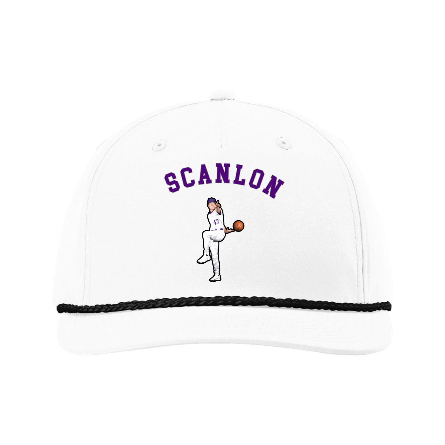Five-Panel Classic Rope Cap — Shirsey Arch in White