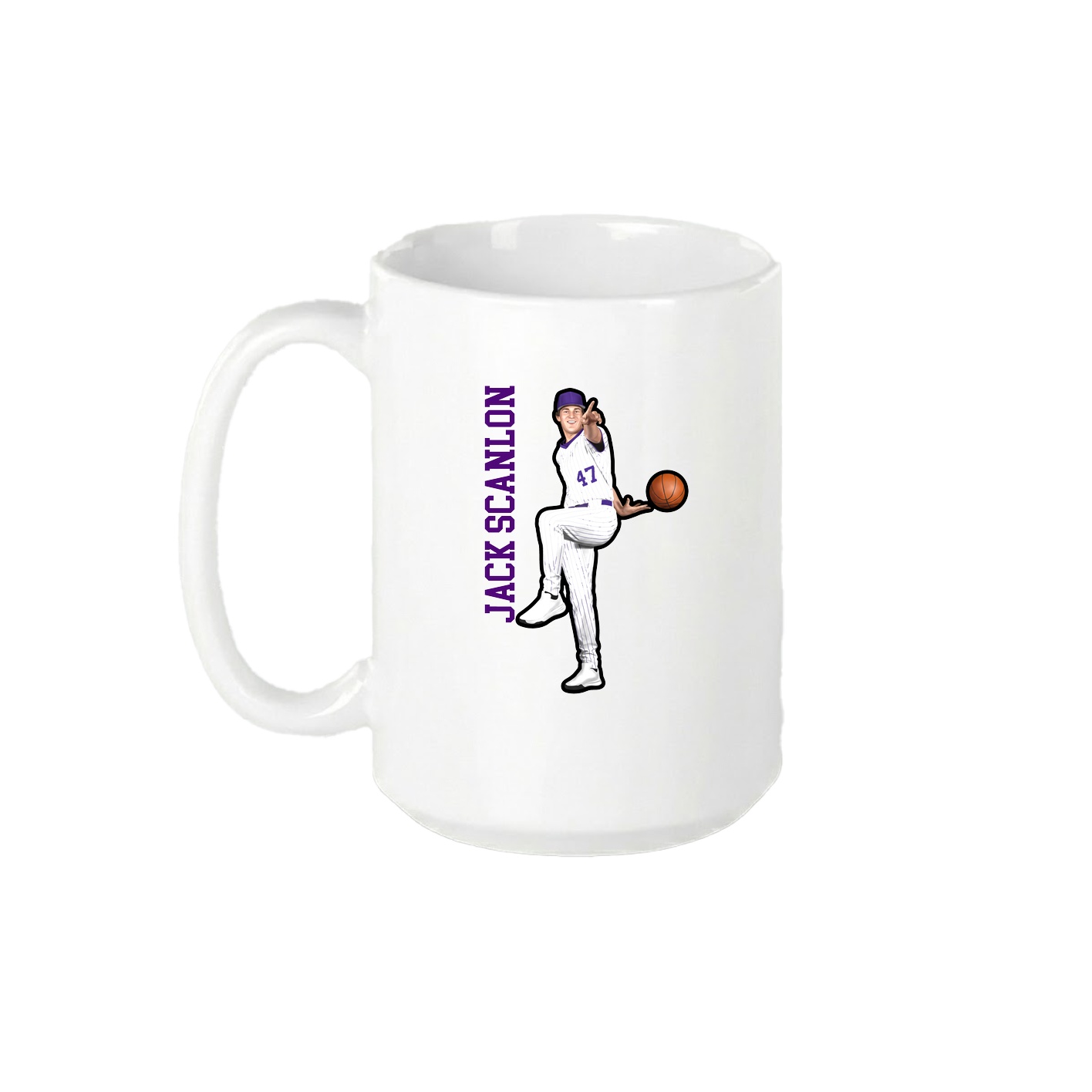 15oz Coffee Mug — Name Vertical in White
