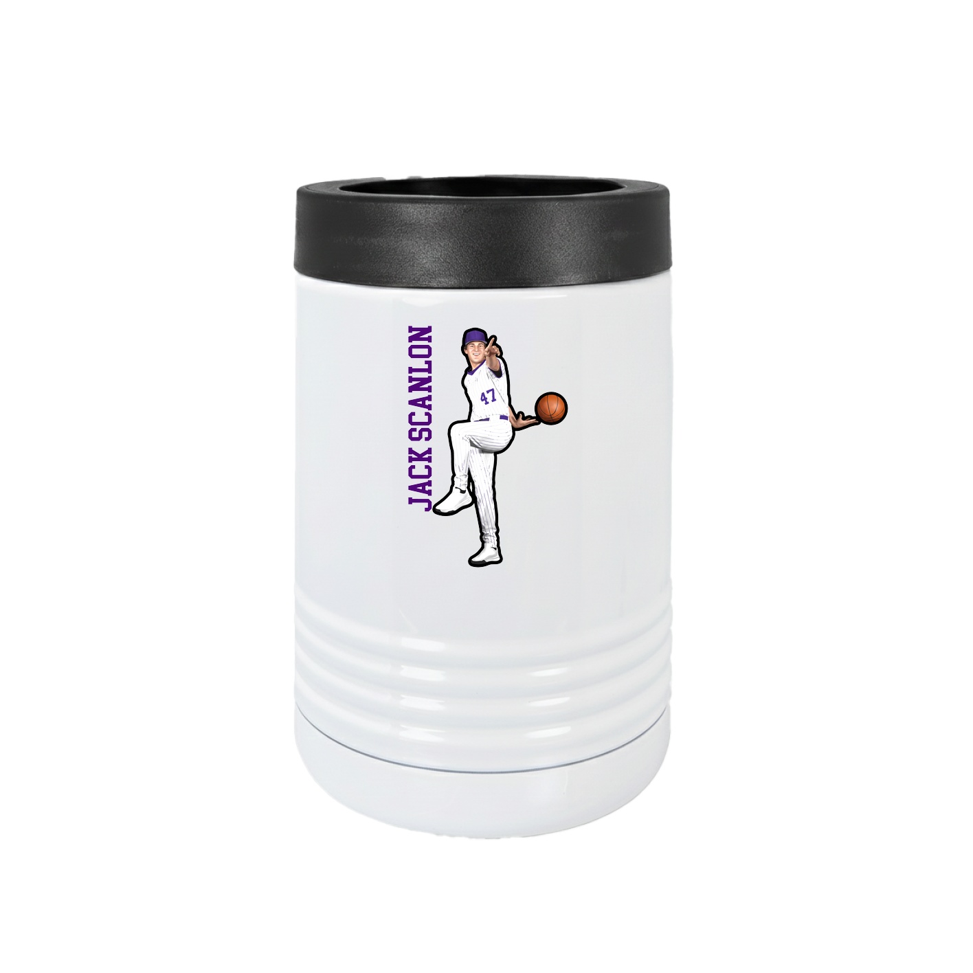 Beverage Holder — Name Vertical in White
