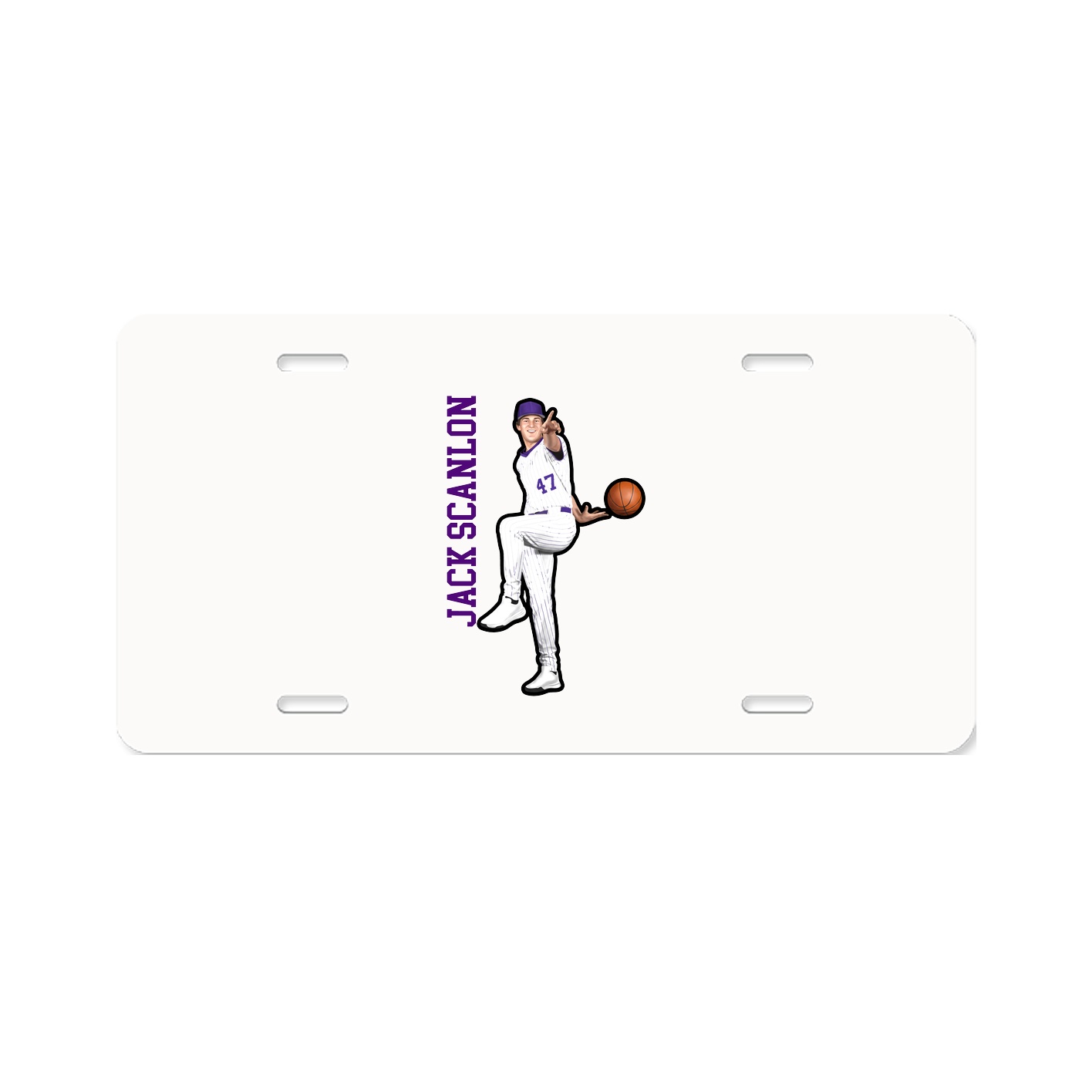 License Plate — Name Vertical in Classic
