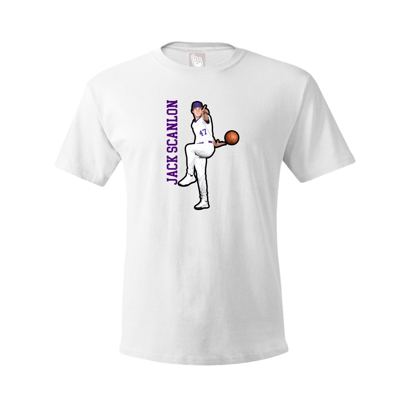 Tee — Name Vertical in White