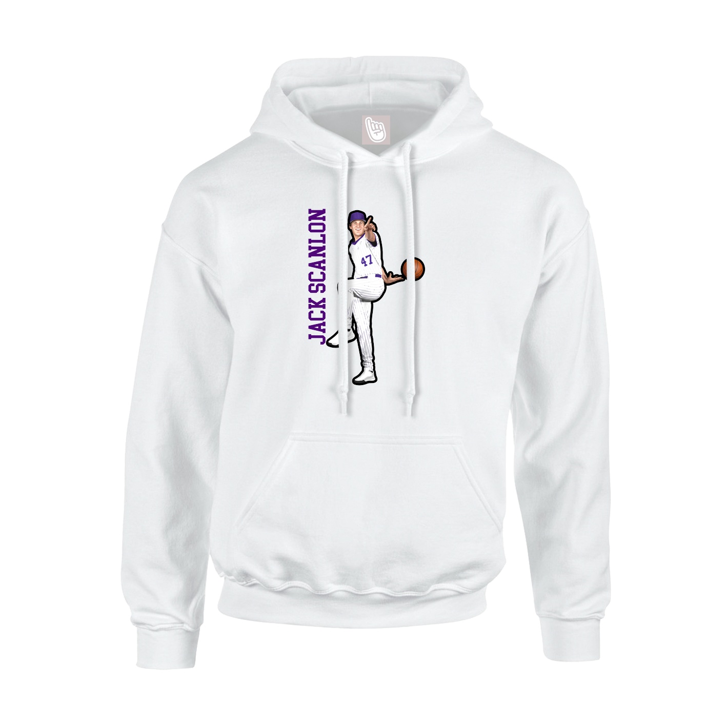 Hoodie — Name Vertical in White