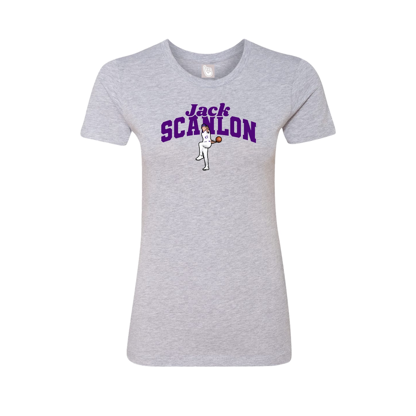 Fitted Women's Tee — Signature Arch in Grey