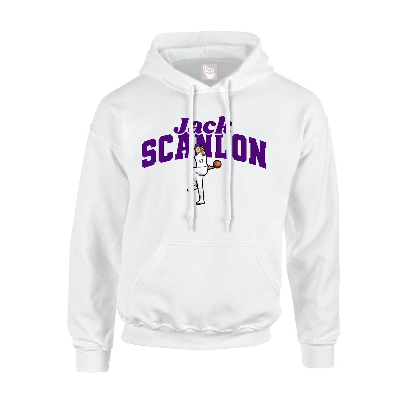 Youth Hoodie — Signature Arch in White