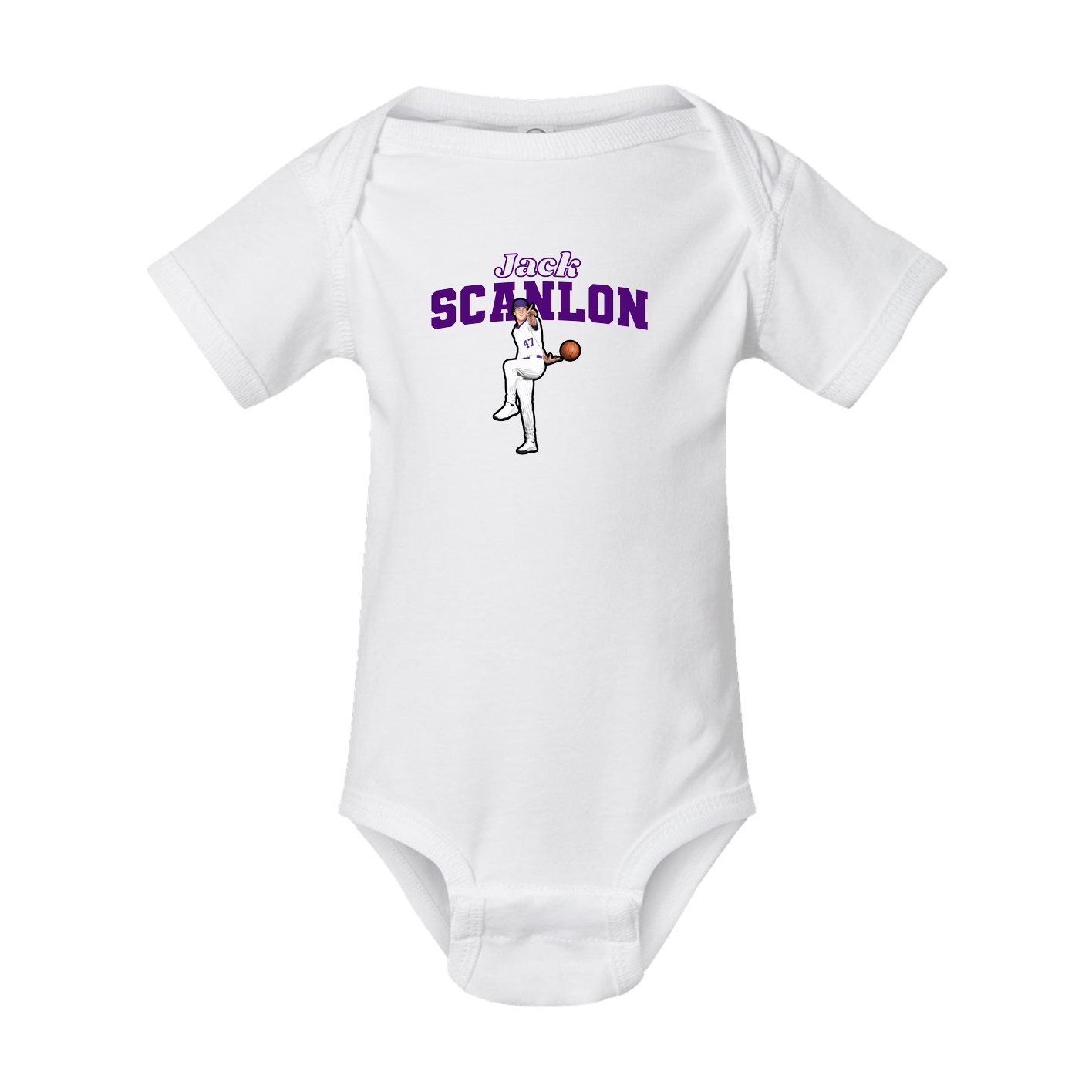 Baby Onesie — Name Arch in White