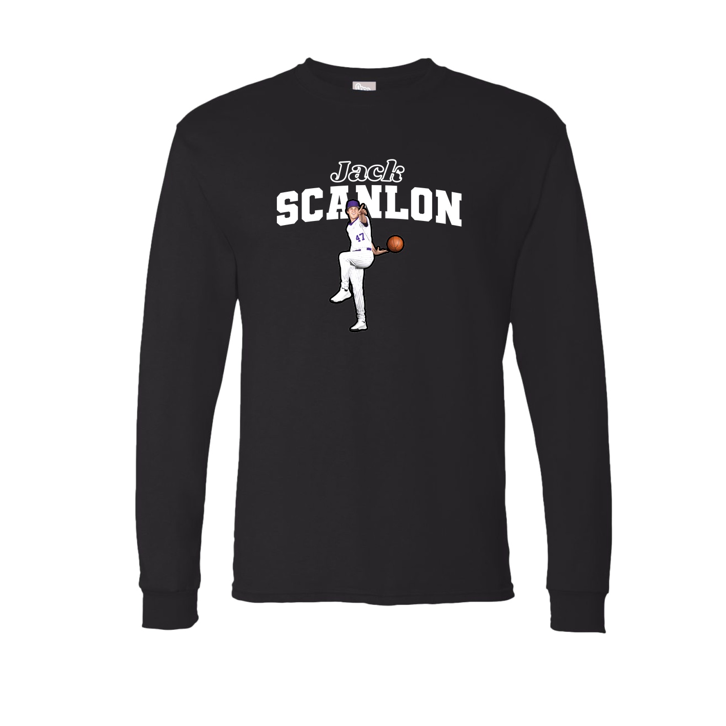 Long Sleeve Tee — Name Arch in Black