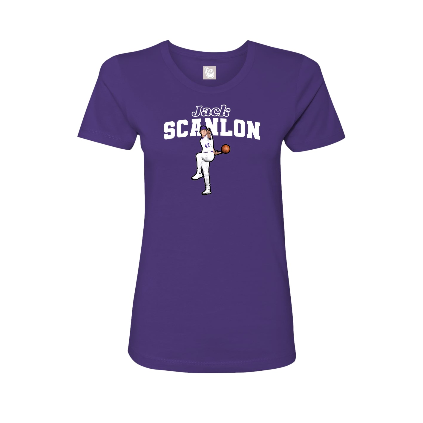 Fitted Women's Tee — Name Arch in Purple