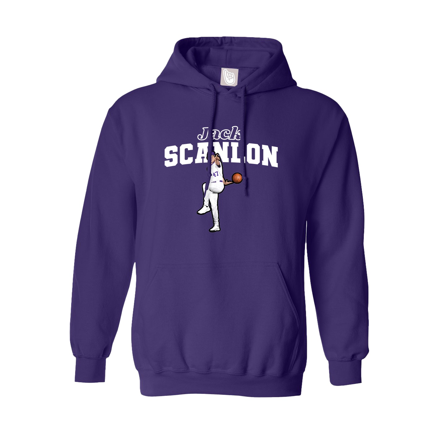 Youth Hoodie — Name Arch in Purple
