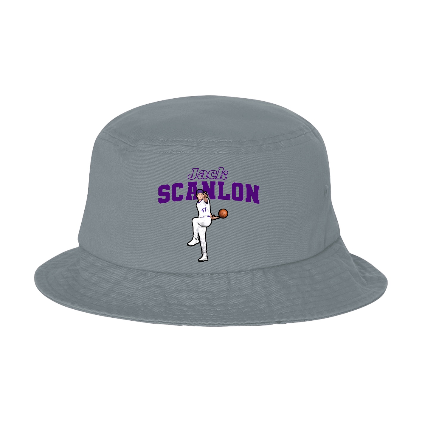 Bucket Cap — Name Arch in Grey