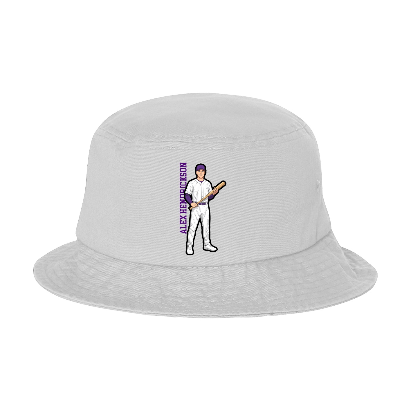 Bucket Cap — Name Vertical in White