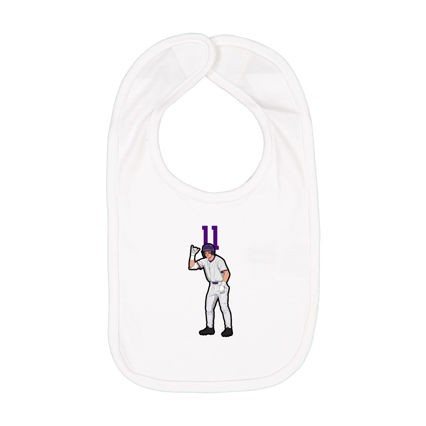 Infant Bib — Number Top in White
