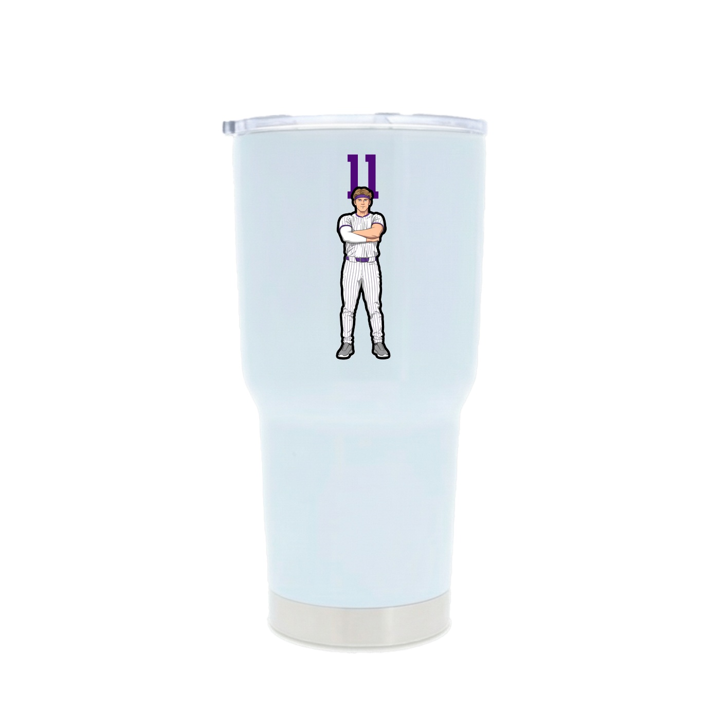30oz Stainless Steel Tumbler — Number Top in White