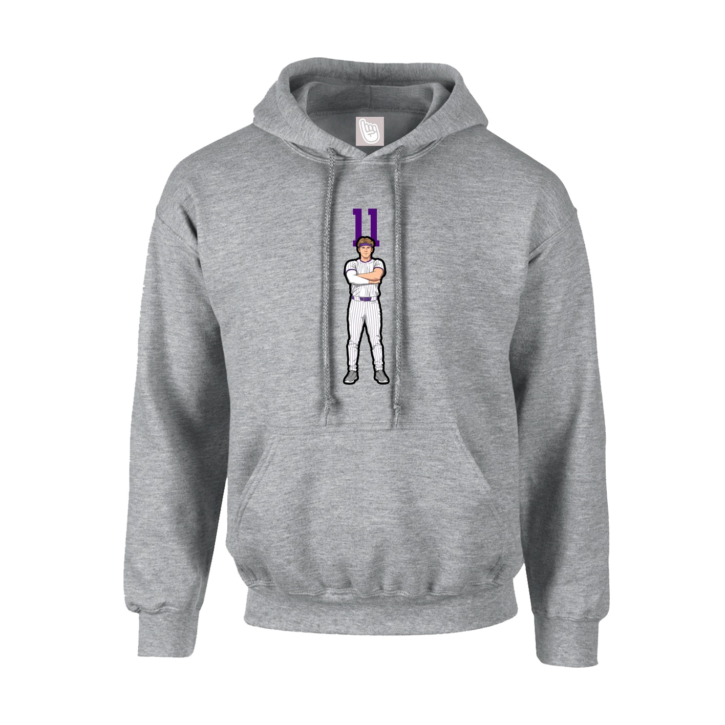 Hoodie — Number Top in Grey
