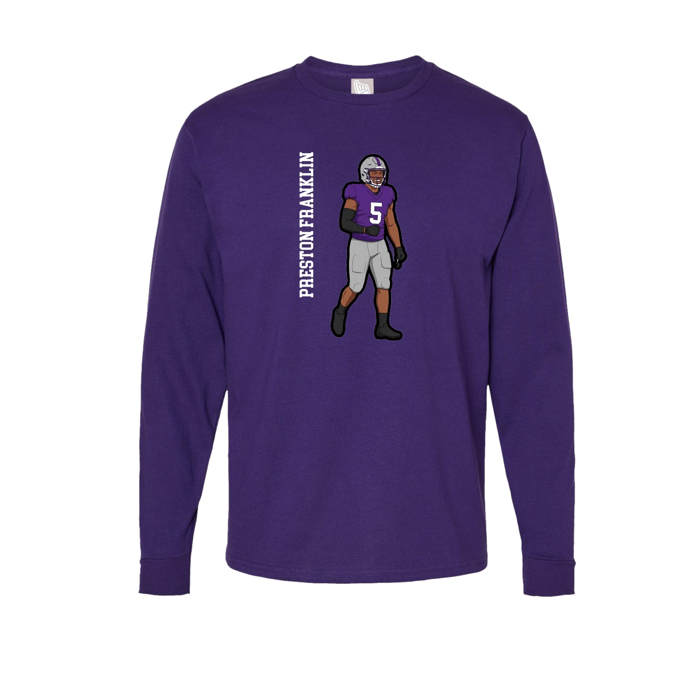 Long Sleeve Tee — Name Vertical in Purple