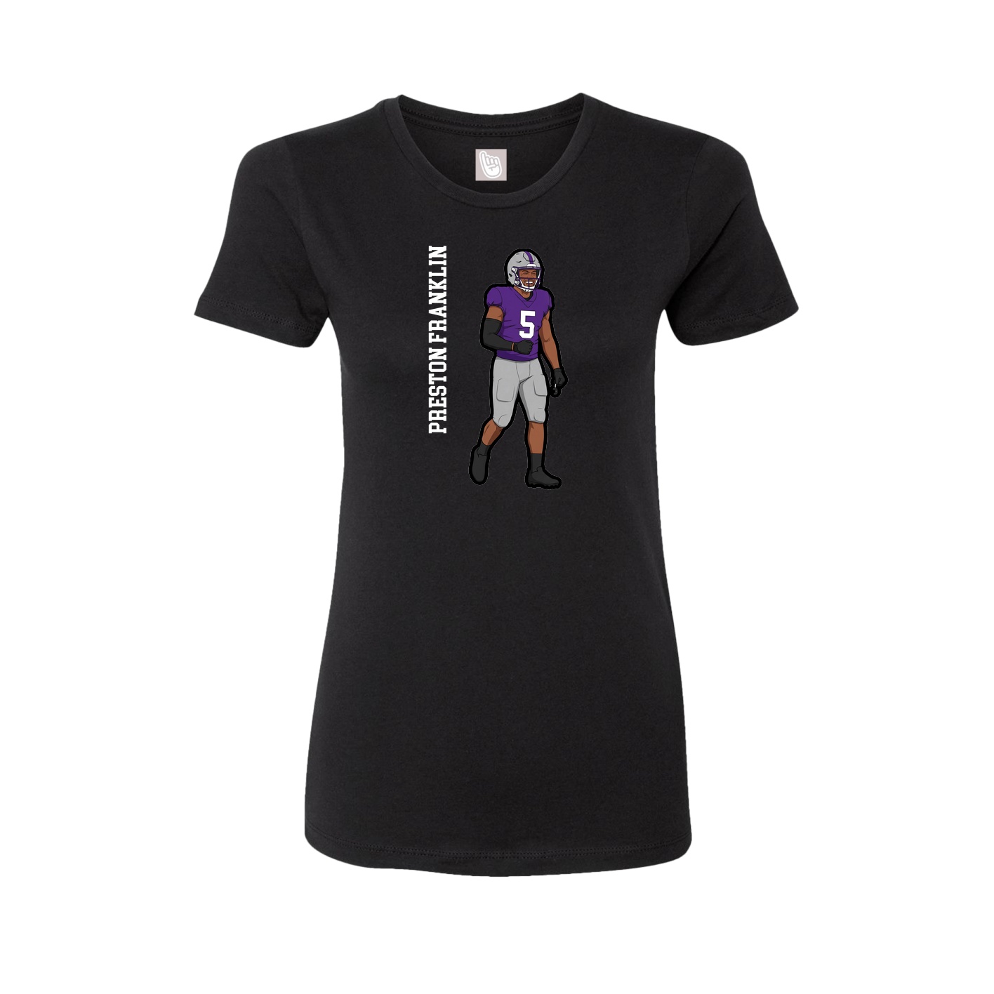 Fitted Women's Tee — Name Vertical in Black