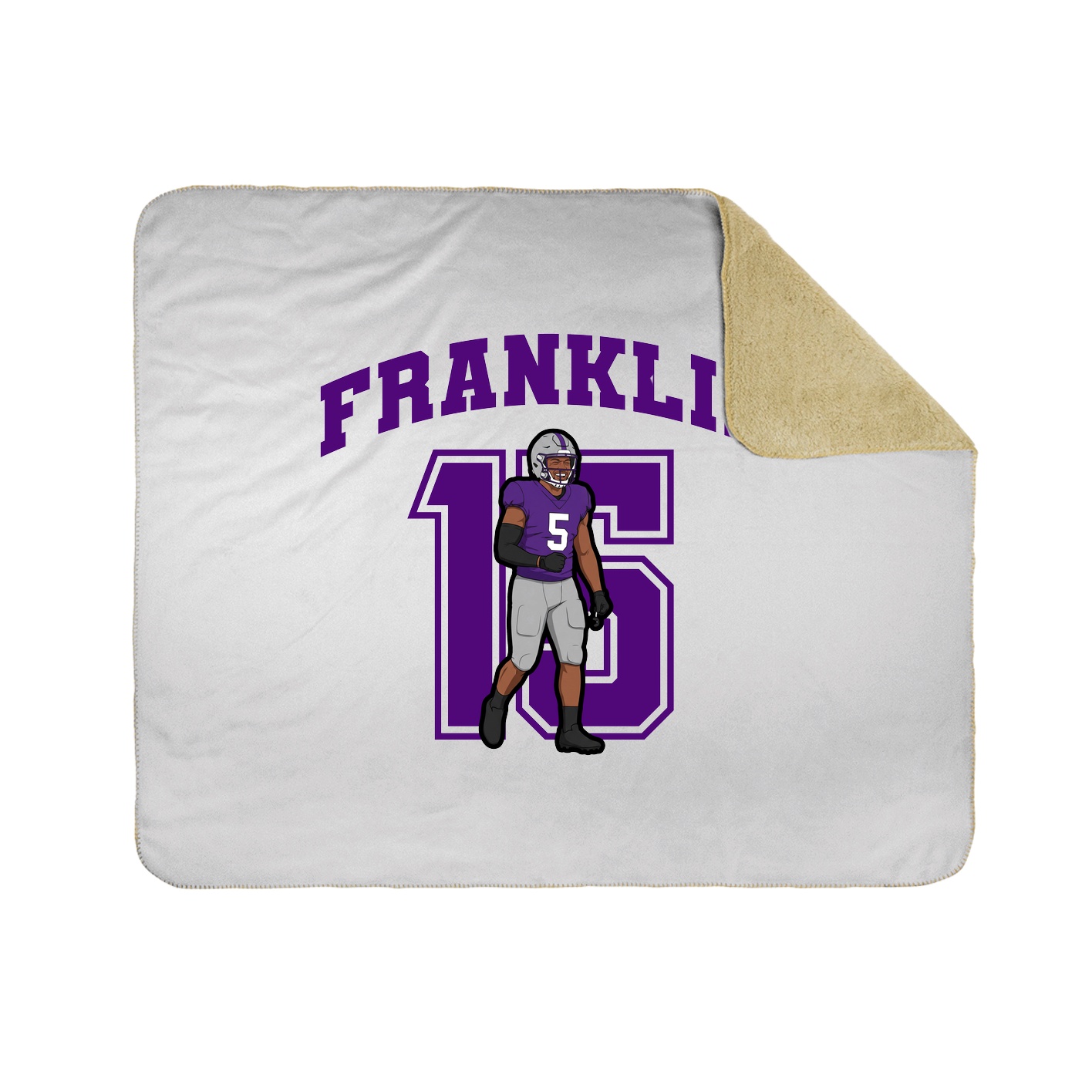 Throw Blanket — Number in White