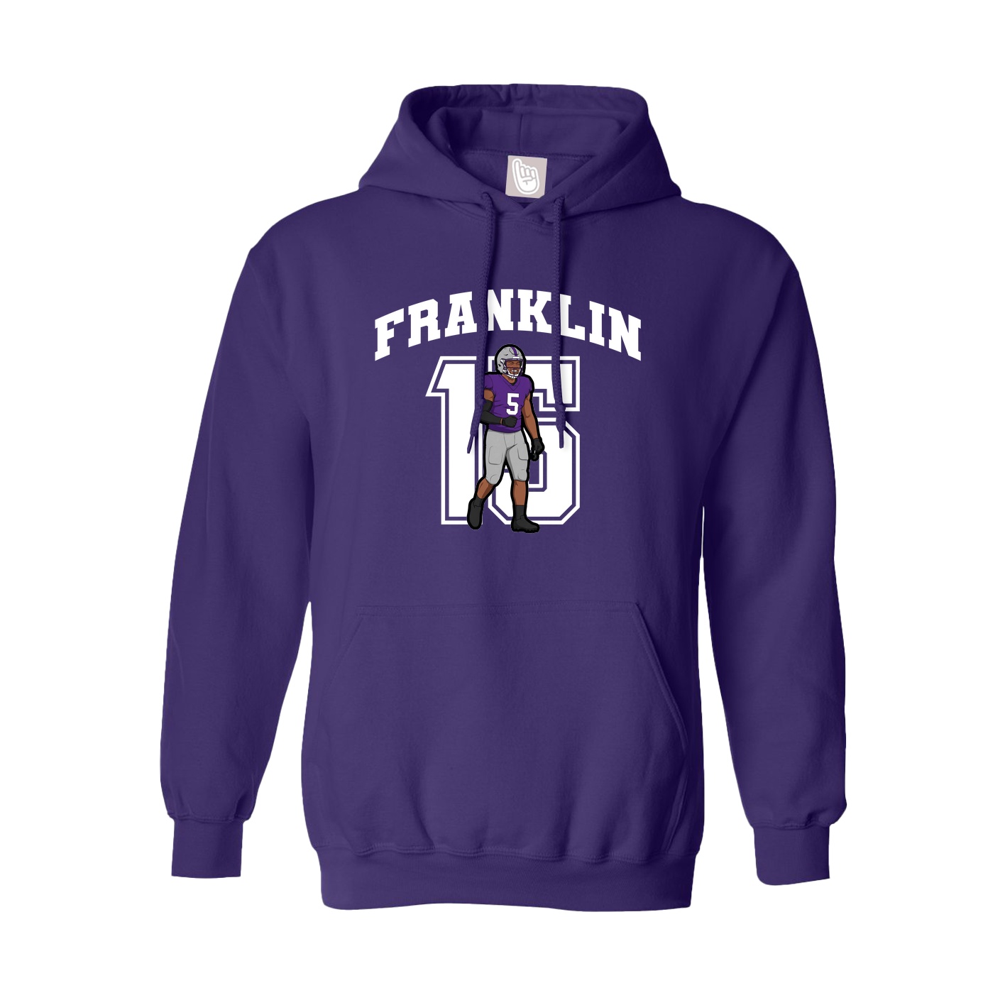 Youth Hoodie — Number in Purple