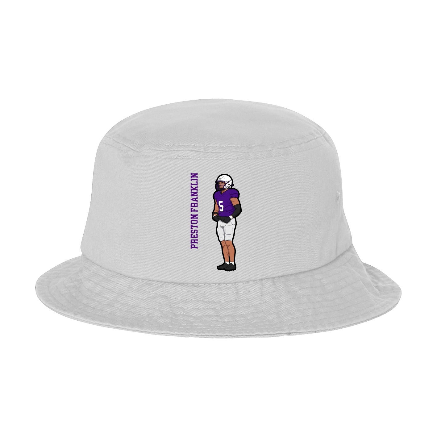Bucket Cap — Name Vertical in White