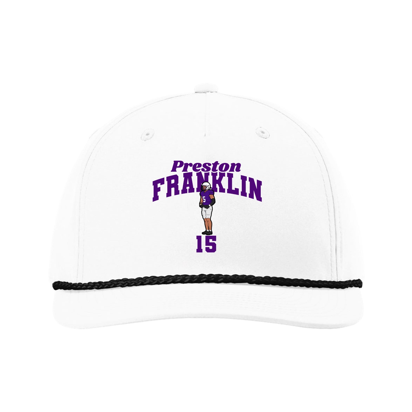Five-Panel Classic Rope Cap — Signature Arch in White