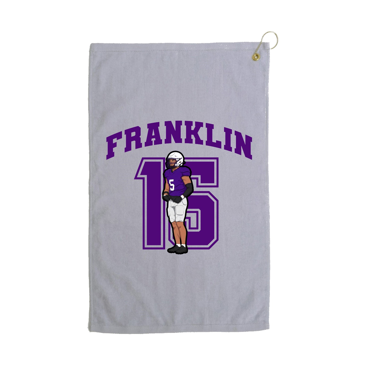 Golf Towel — Number in Grey