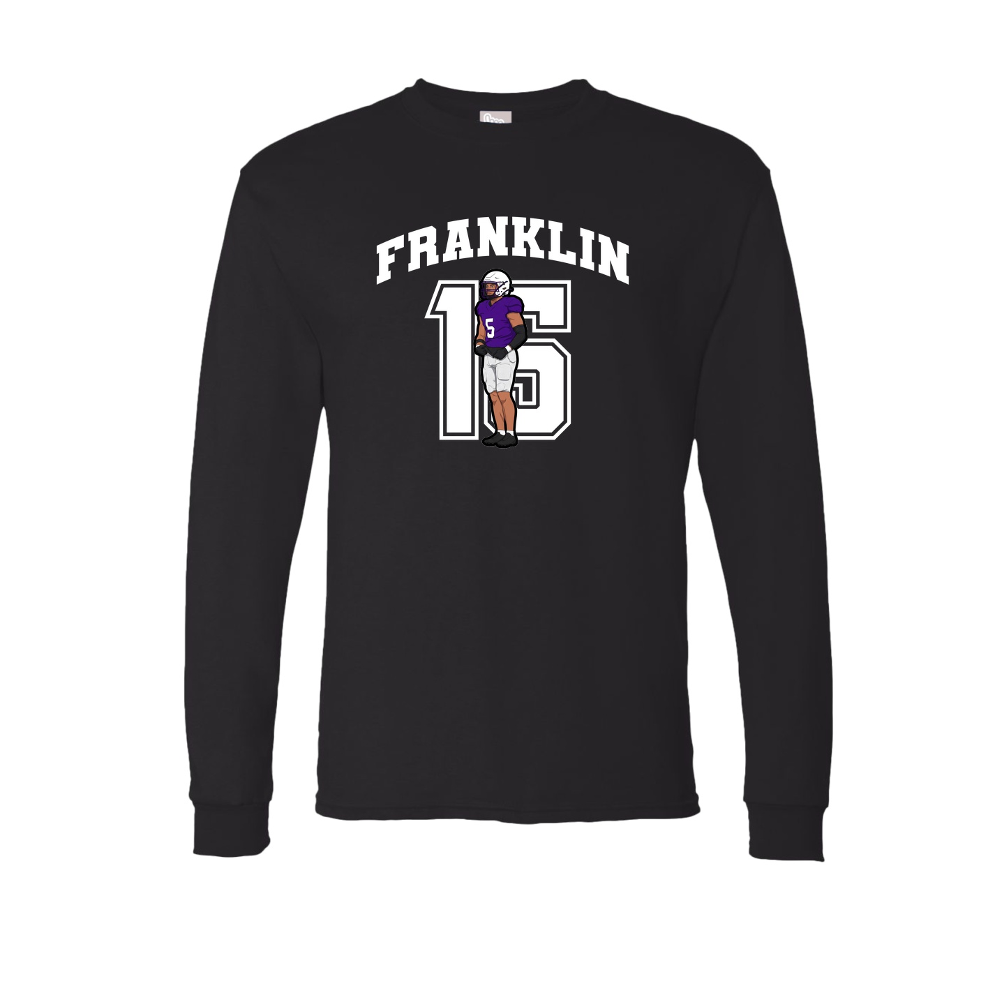 Long Sleeve Tee — Number in Black