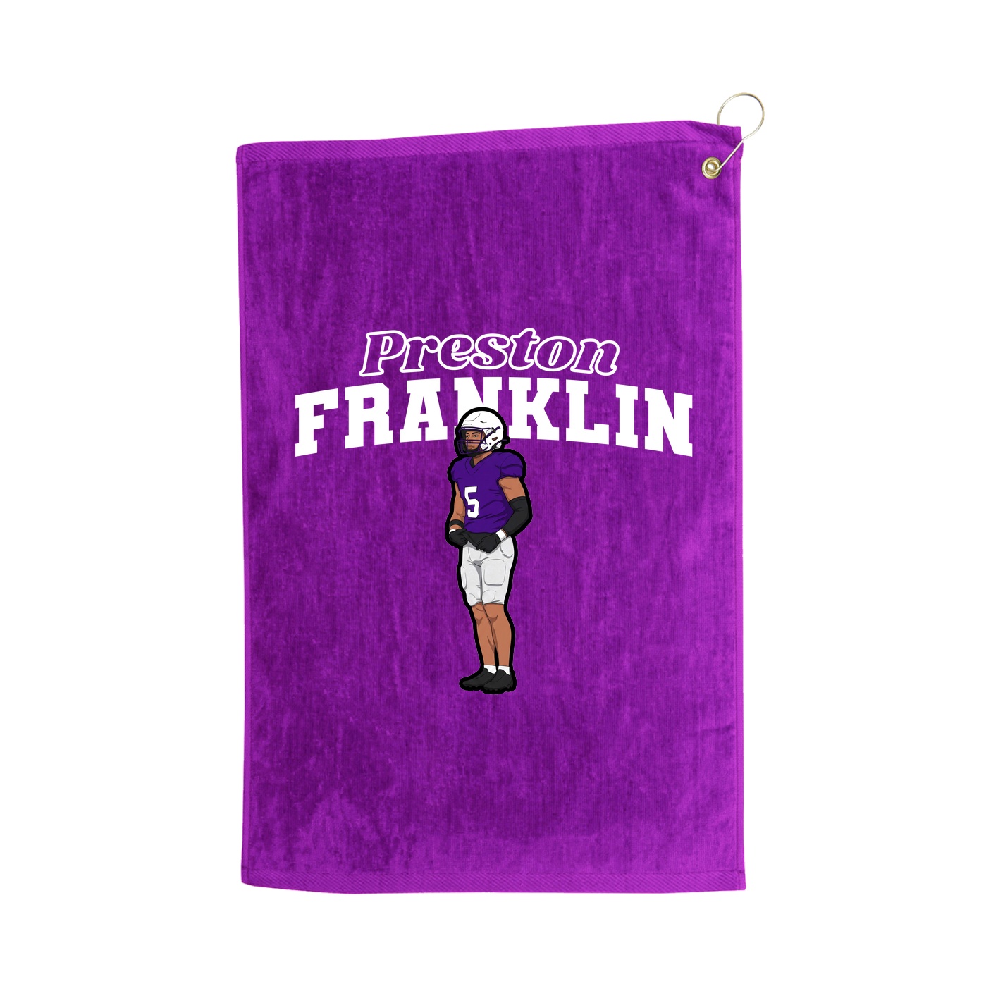 Golf Towel — Name Arch in Purple