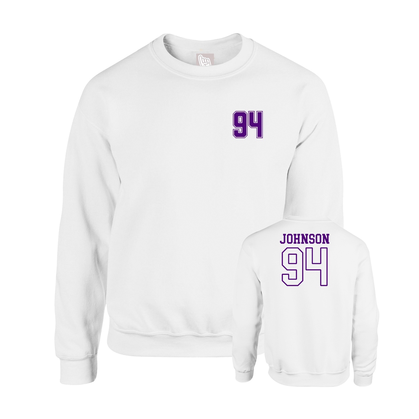 Fleece Crew — Chest Back in White