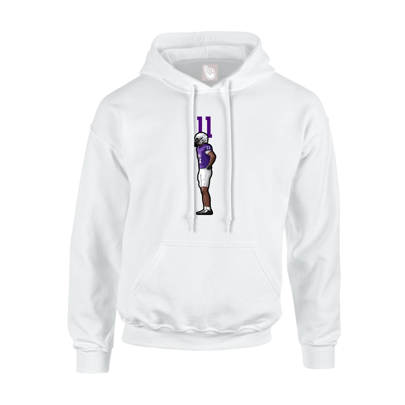 Hoodie — Number Top in White