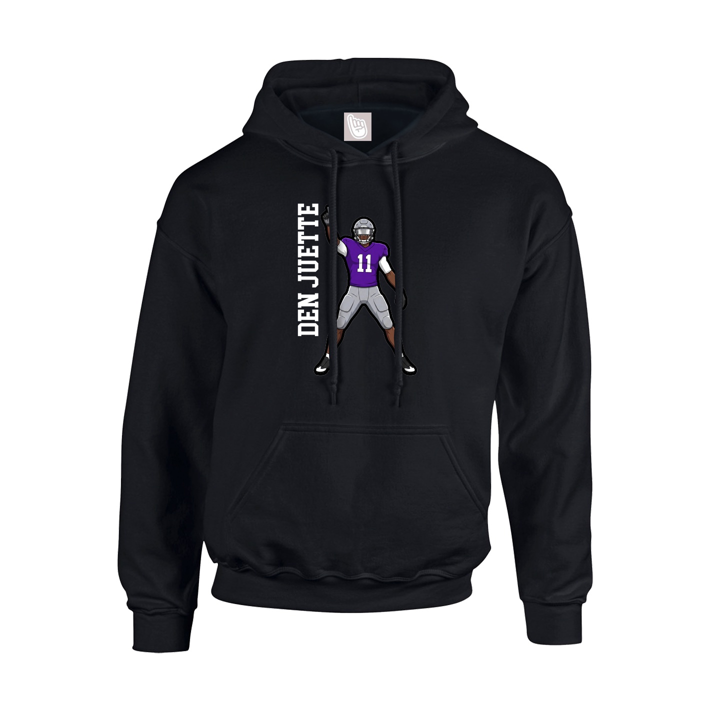 Youth Hoodie — Name Vertical in Black