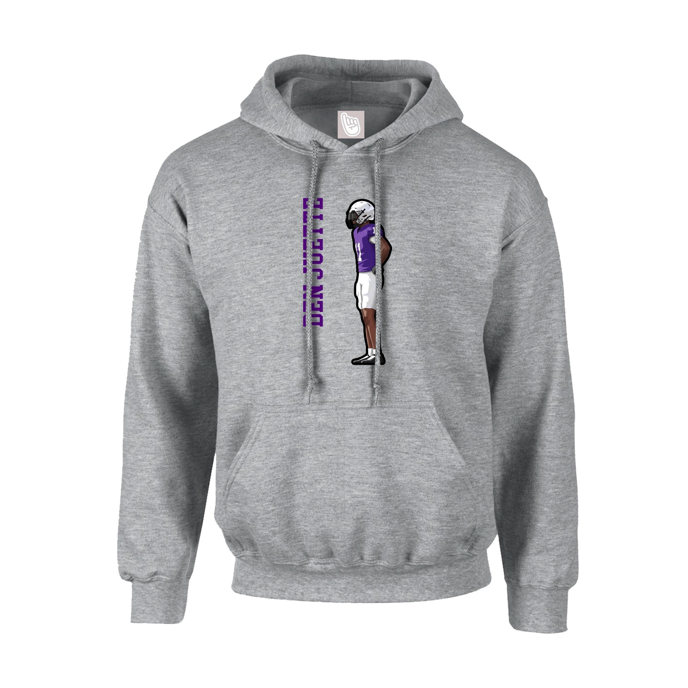 Hoodie — Name Vertical in Grey