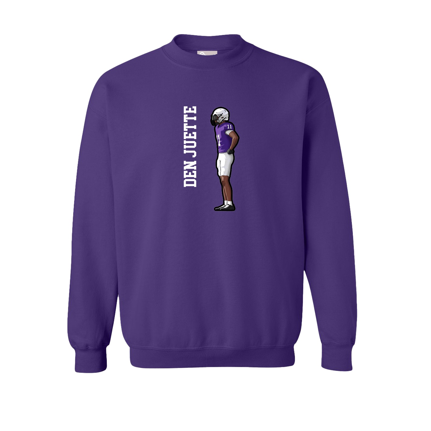 Fleece Crew — Name Vertical in Purple