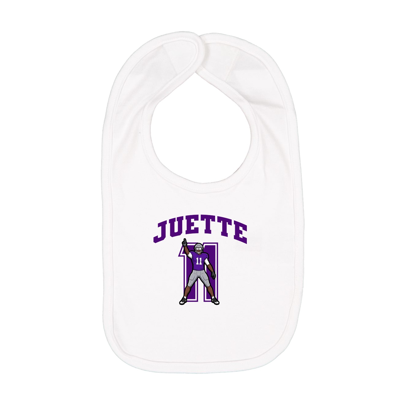 Infant Bib — Number in White