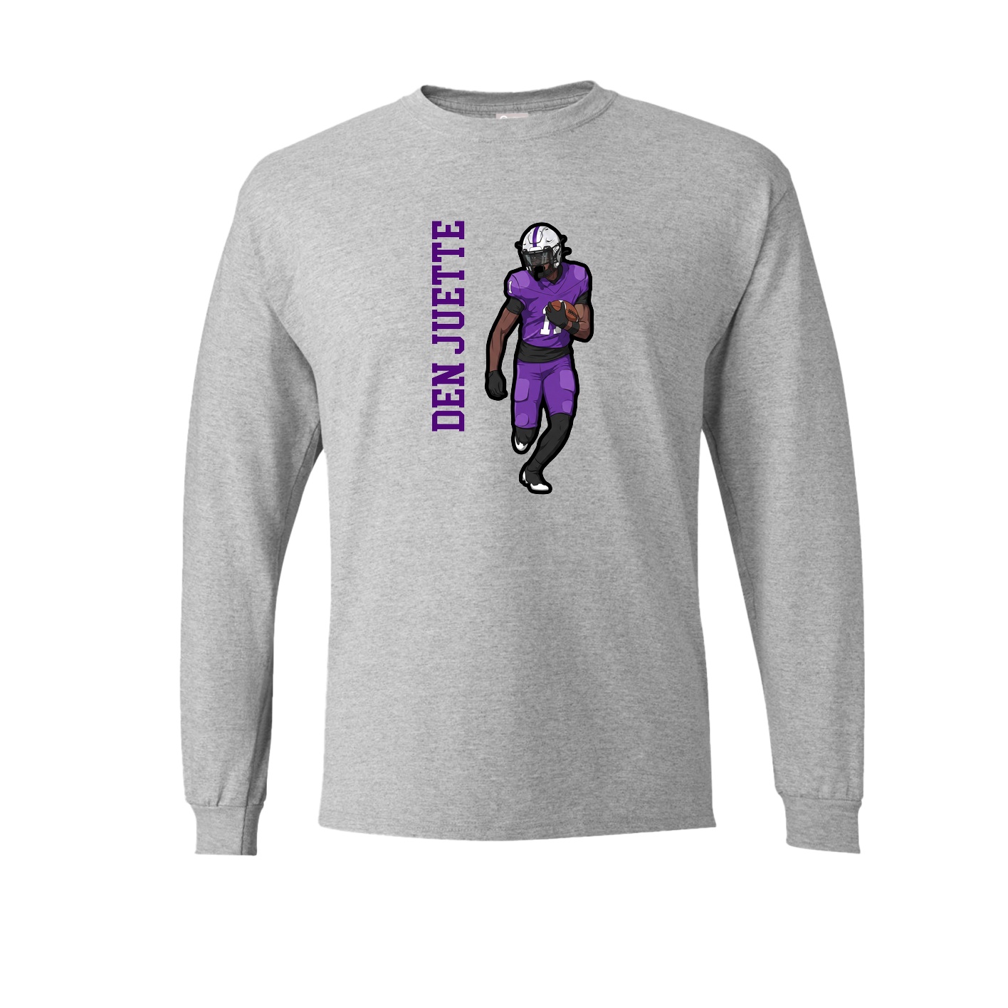 Long Sleeve Tee — Name Vertical in Grey
