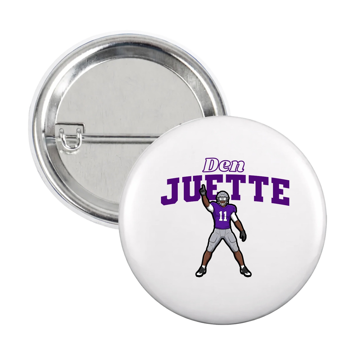 Game Day Button — Name Arch in White