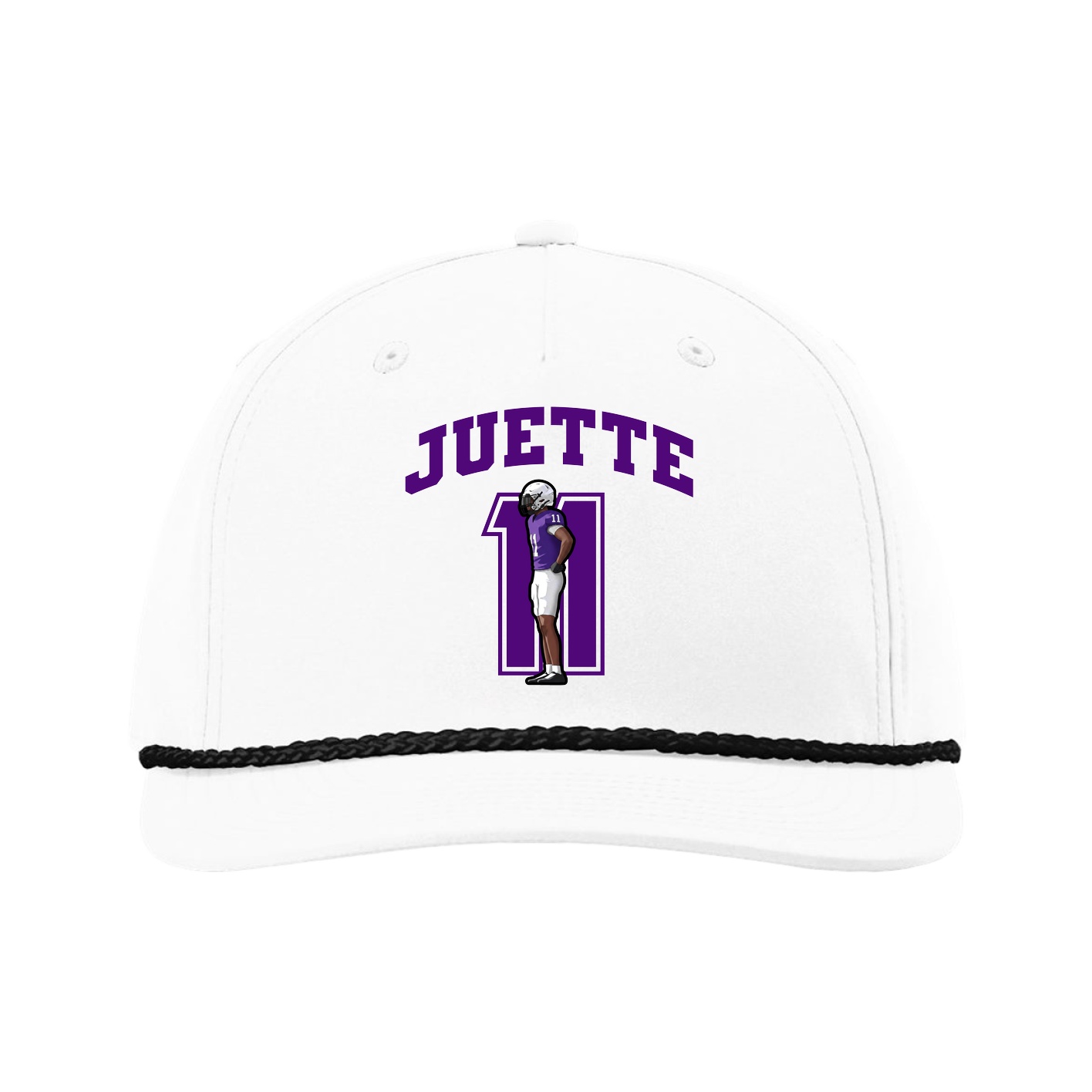 Five-Panel Classic Rope Cap — Number in White