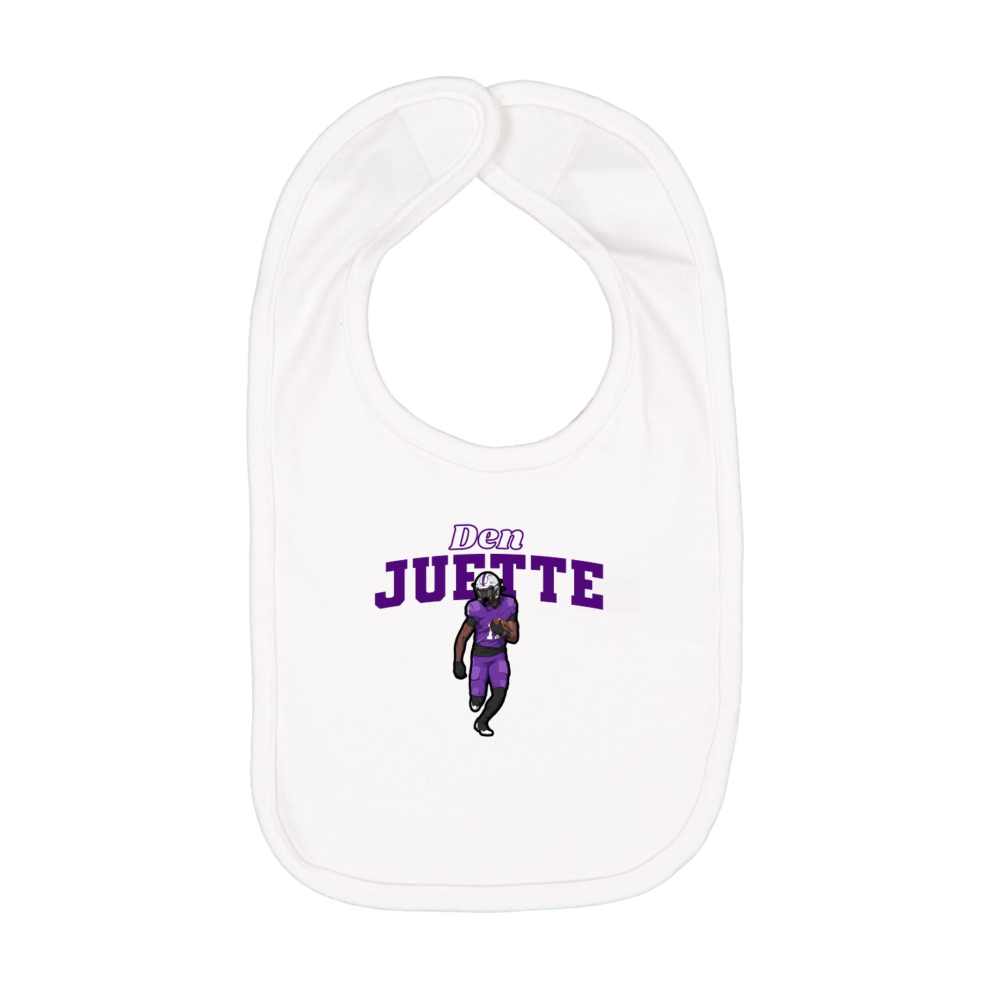 Infant Bib — Name Arch in White
