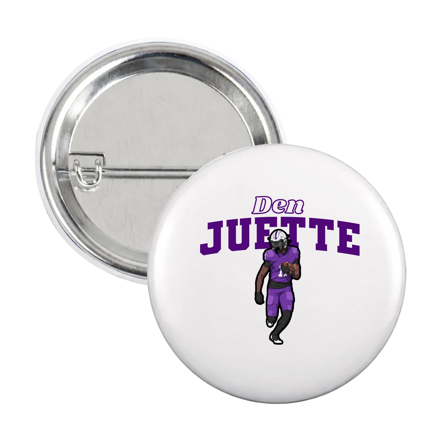 Game Day Button — Name Arch in White