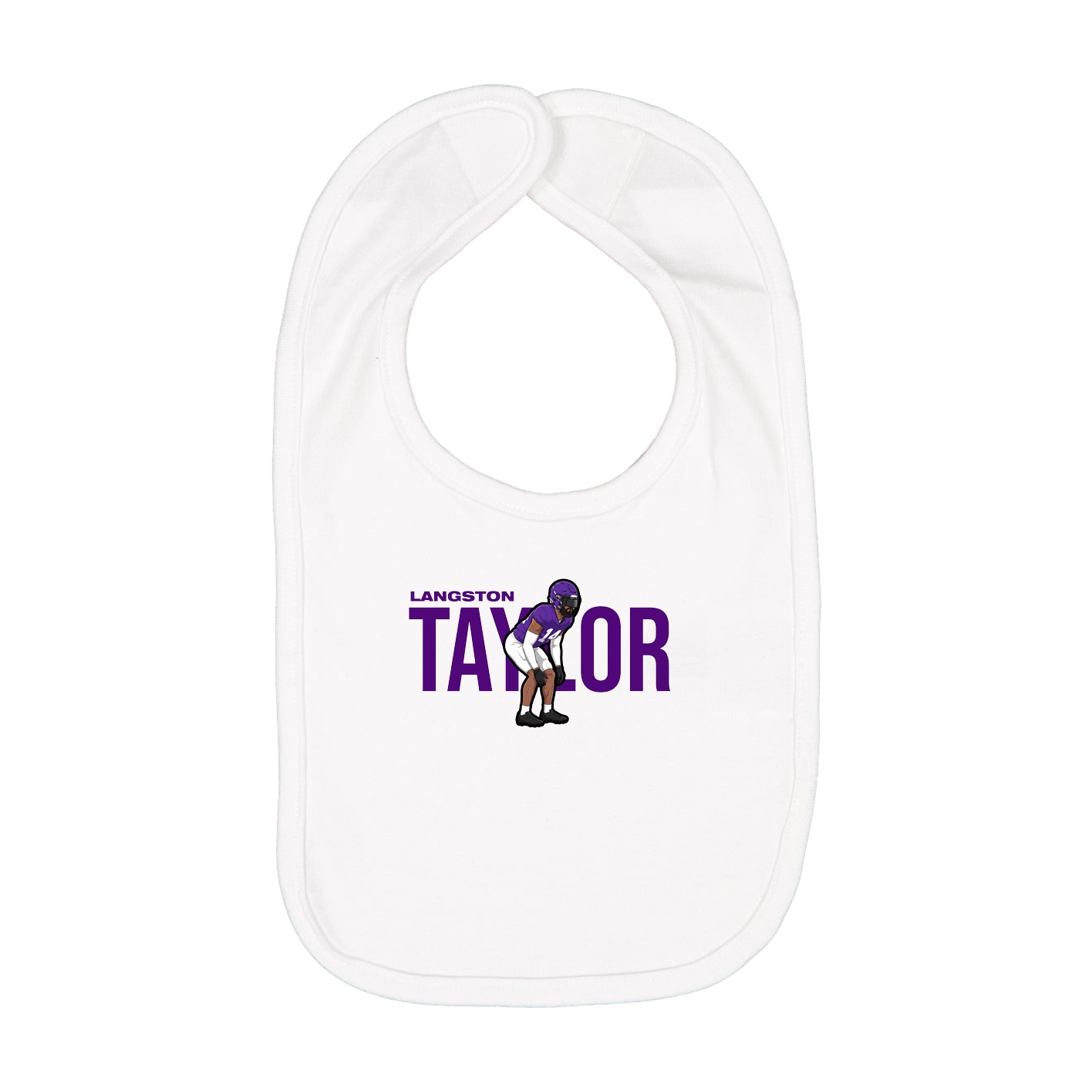 Infant Bib — Player Name in White