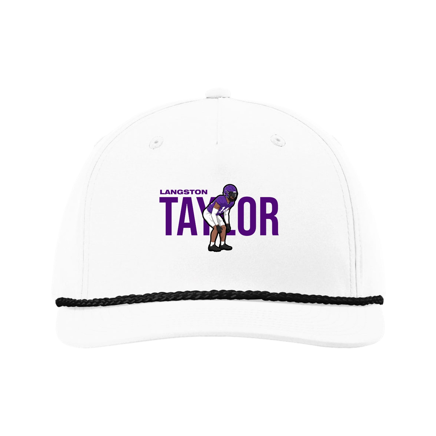 Five-Panel Classic Rope Cap — Player Name in White