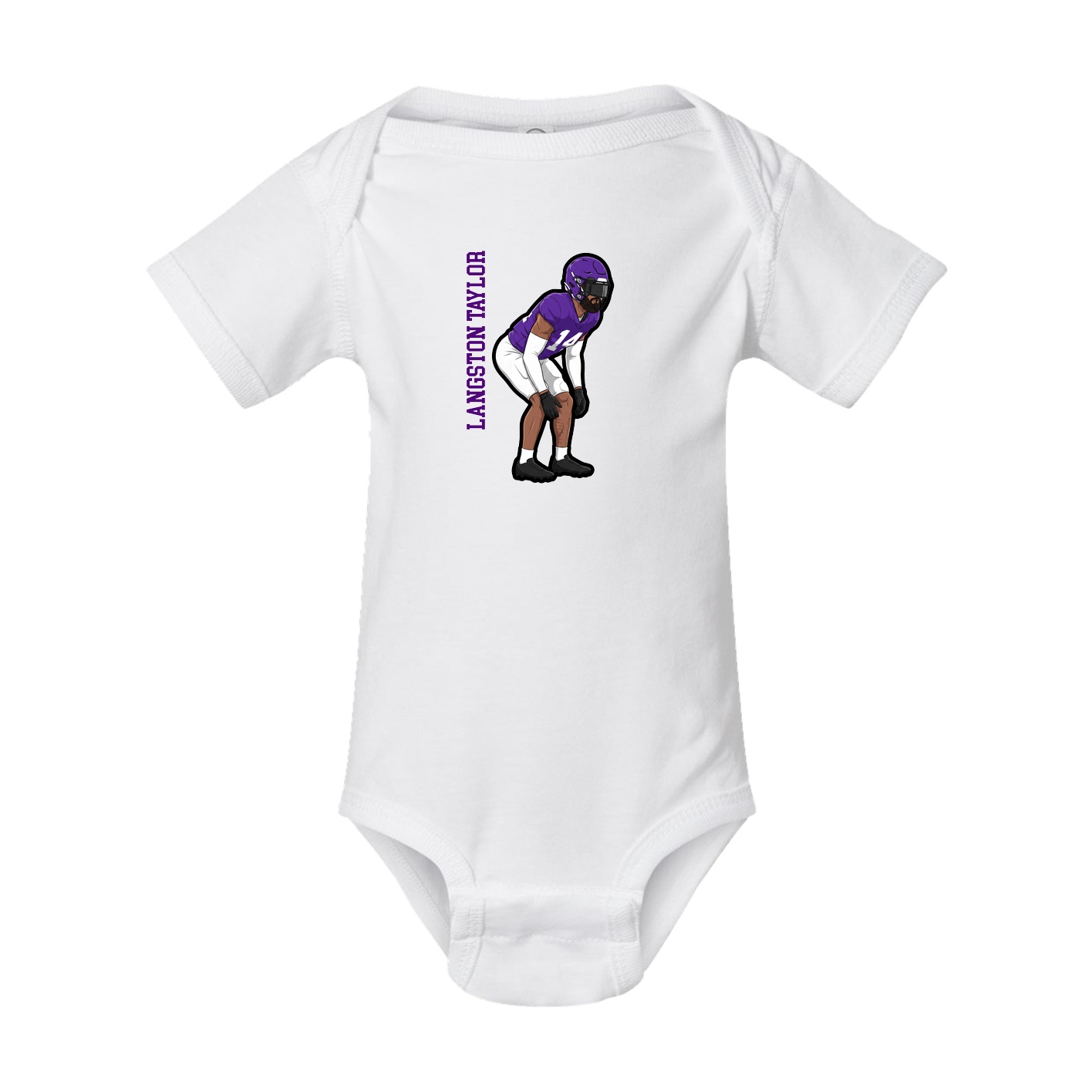 Baby Onesie — Name Vertical in White