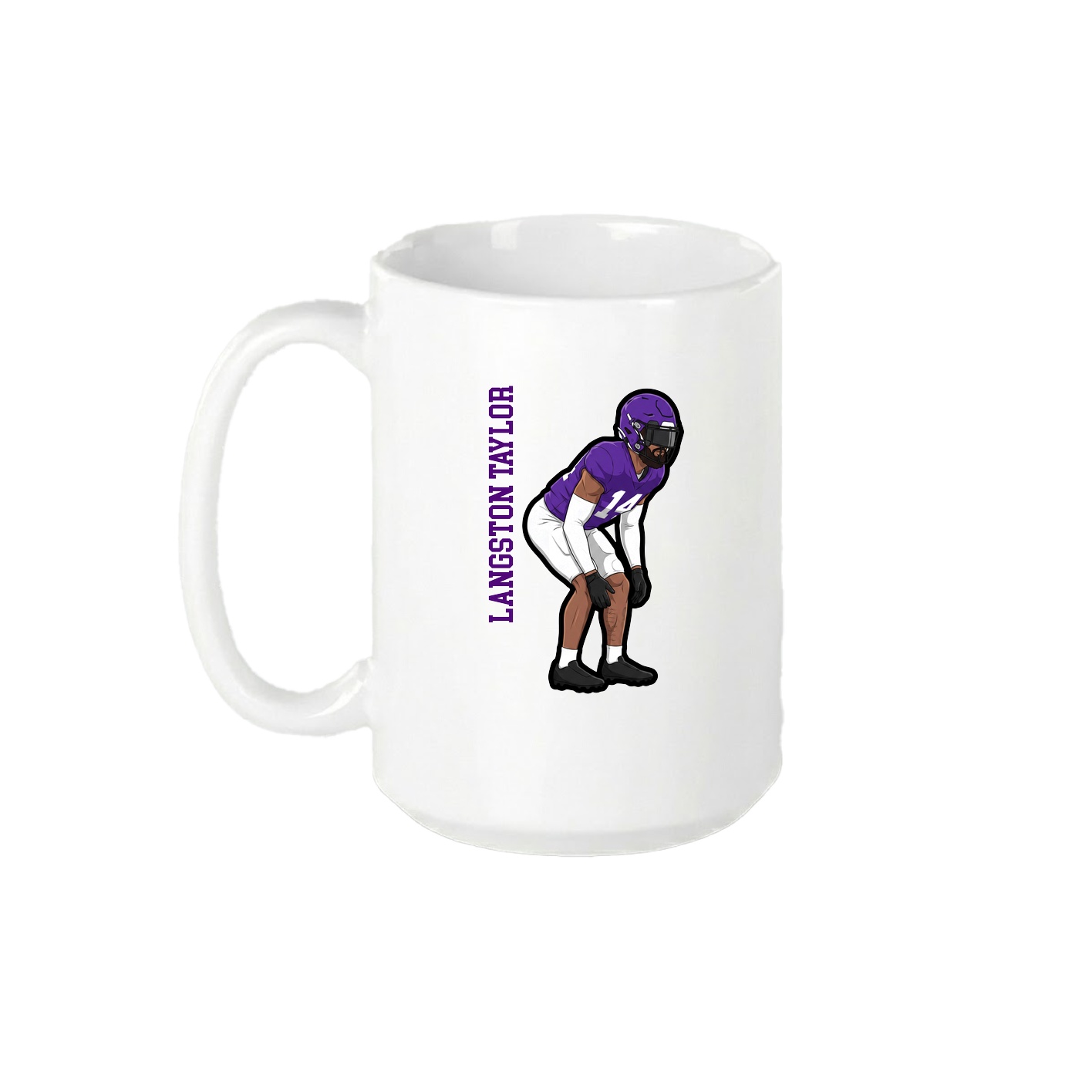 15oz Coffee Mug — Name Vertical in White