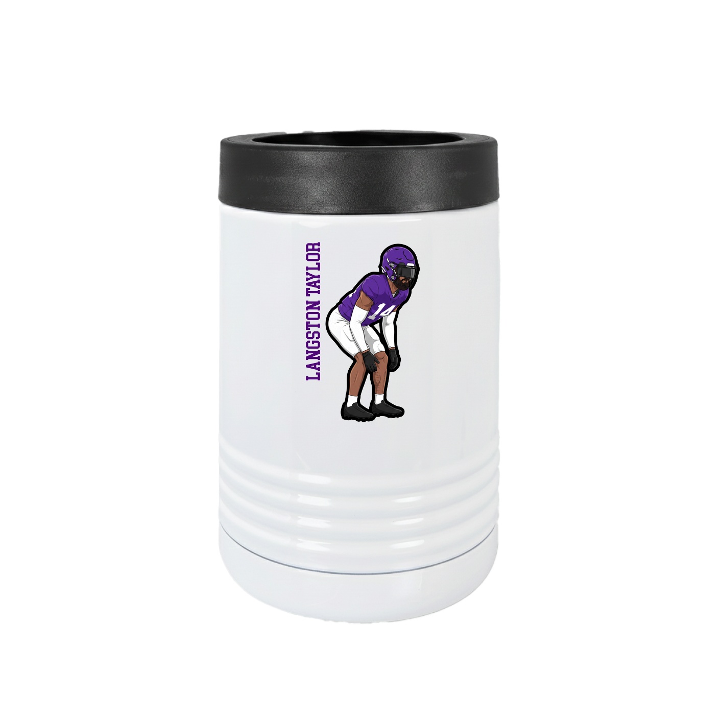 Beverage Holder — Name Vertical in White